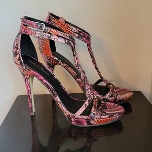 Michael Antonio Pink Stiletto Heels with T-Strap Size 8 1/2 Womens Shoes